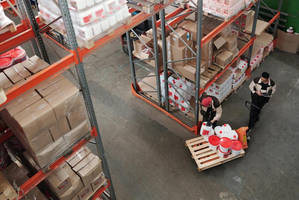 Warehouse shelves