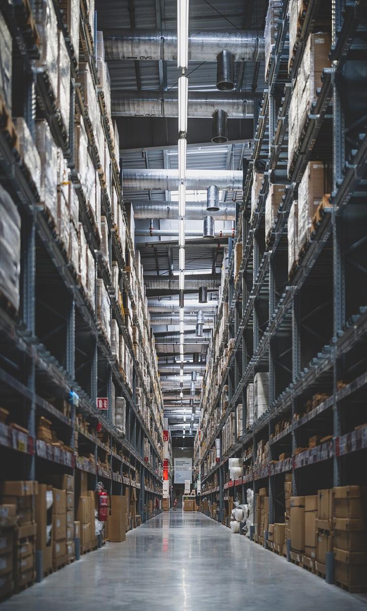 Warehouse shelves