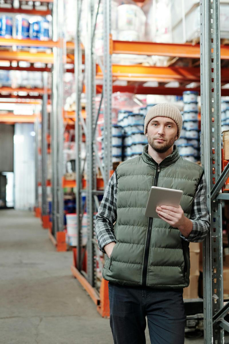 Warehouse shelves