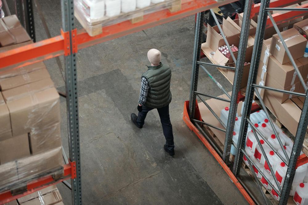 Warehouse shelves