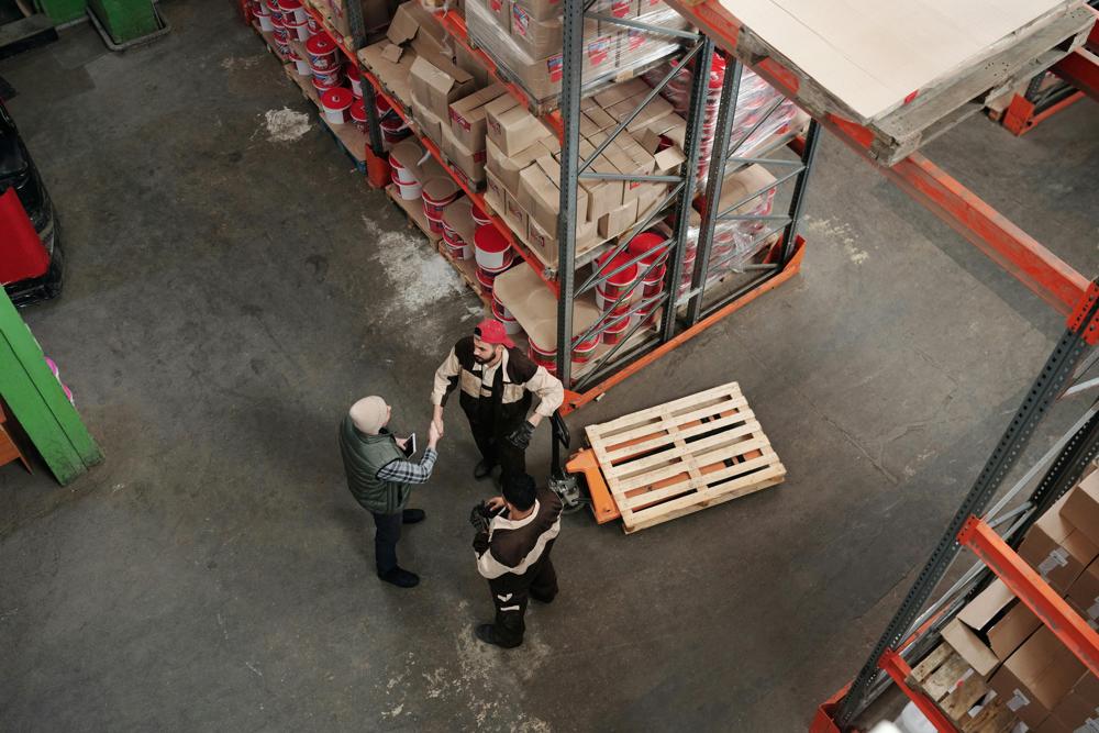 Warehouse shelves